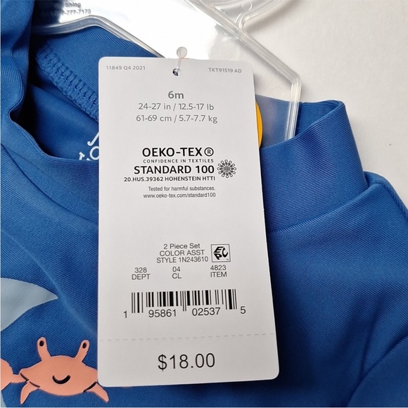 Carters Infant Boys Rash guard 2 piece swim set - Picture 6 of 7
